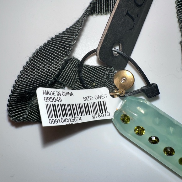 J.Crew Double Sided Lucite Pave Necklace Green Jade Color Statement OriginalBox - Picture 5 of 11